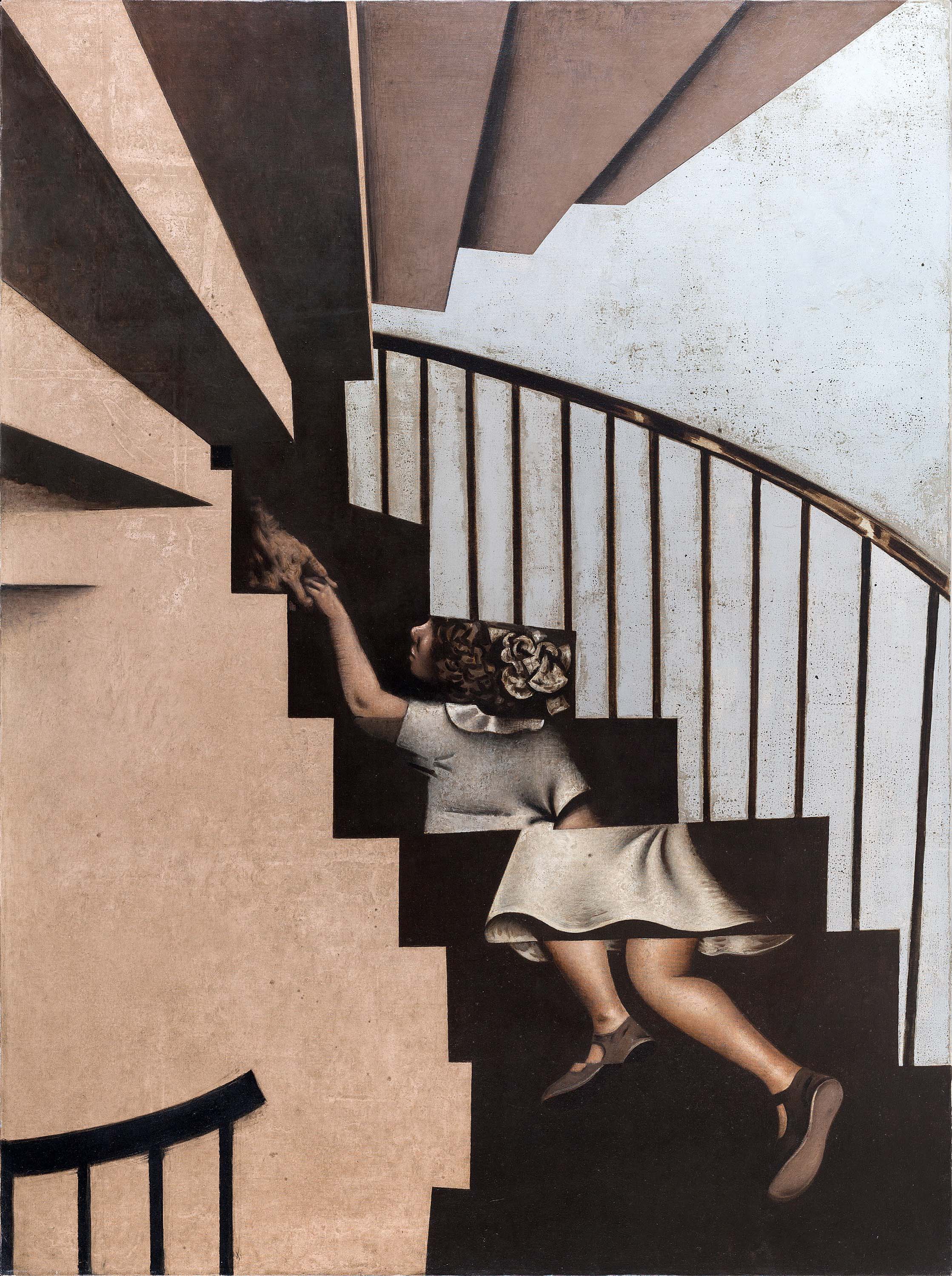 Милфа Katherine Ross разделась на лестнице у картины